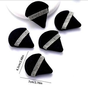 5pcs Rhinestone Decor Powder Puff Blending - Beauty Blender Makeup